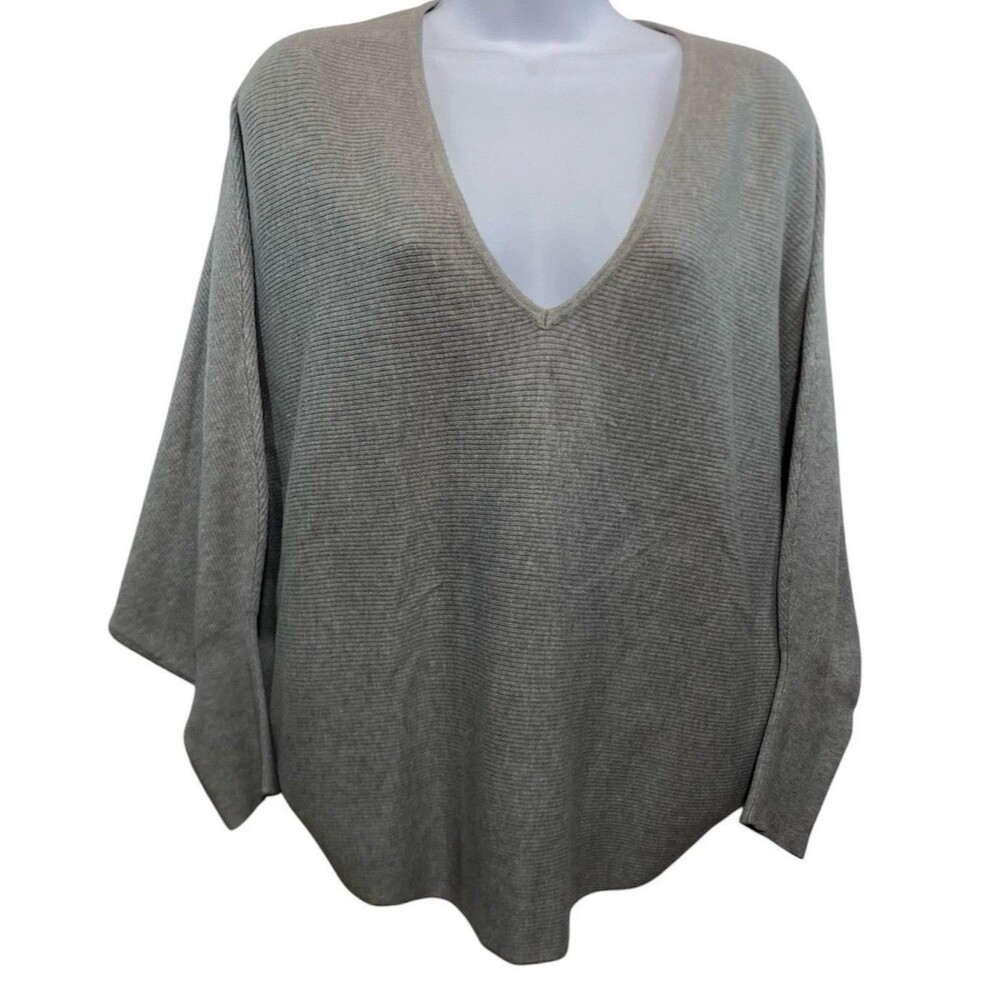 Kerisma RYU Sweater Womens M/L Dolman Sleeve V Neck Batwing Oversized Ash Gray